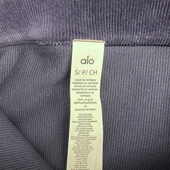 Alo Yoga Corduroy Stretch Mini Skirt Women’s Size Small Navy Blue Plush Comfy - Picture 5 of 6